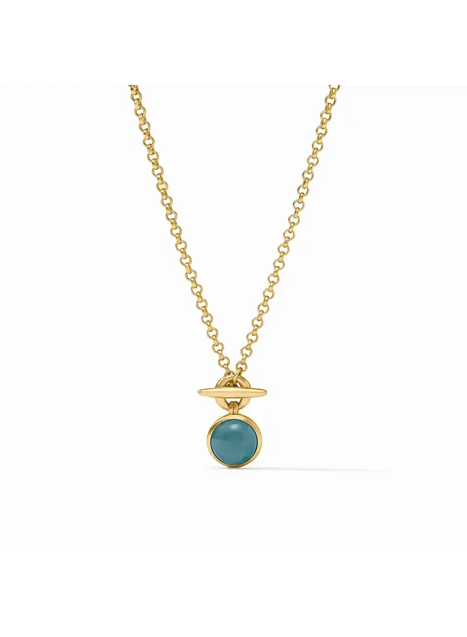 Solara Solitaire Necklace-Iridescent Montana Blue