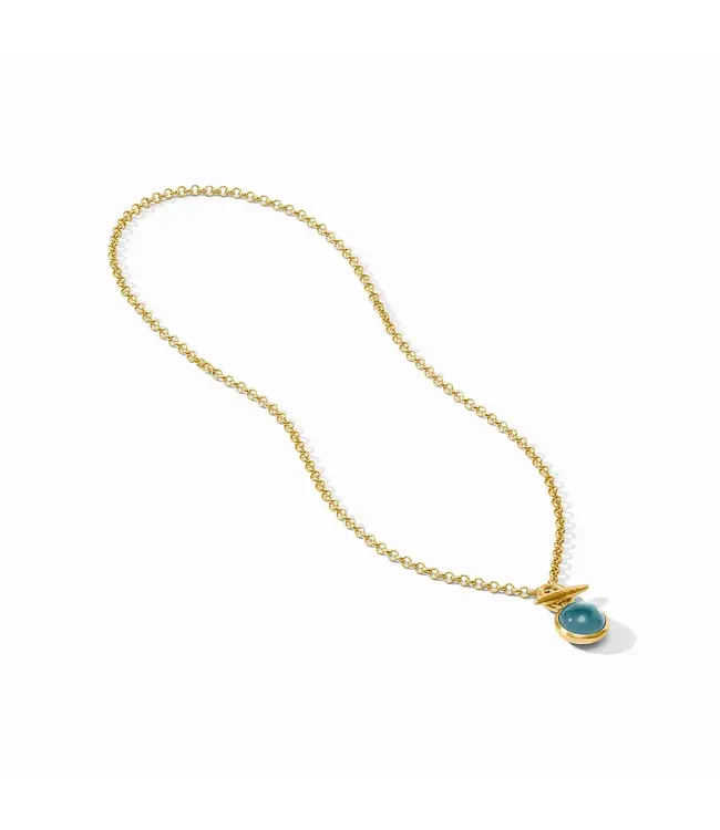 Julie Vos Solara Solitaire Necklace-Iridescent Montana Blue
