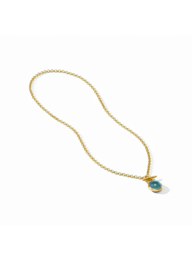 Solara Solitaire Necklace-Iridescent Montana Blue