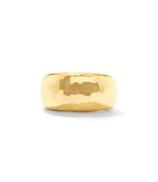 CAPUCINE DE WULF Cleopatra Ring Band in Hammered Gold, Size 7