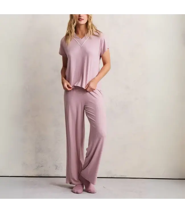 LMJ Piped Short Sleeve Pant Set