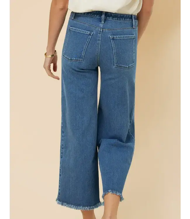 Nayla Fringe Wide Leg Crop Jean