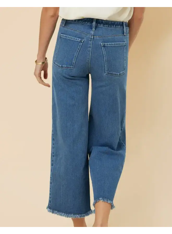 Nayla Fringe Wide Leg Crop Jean