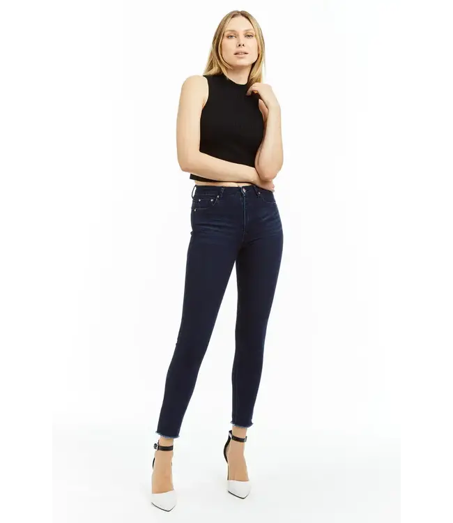 tractr MONA - HIGH RISE SKINNY CROP FRAY