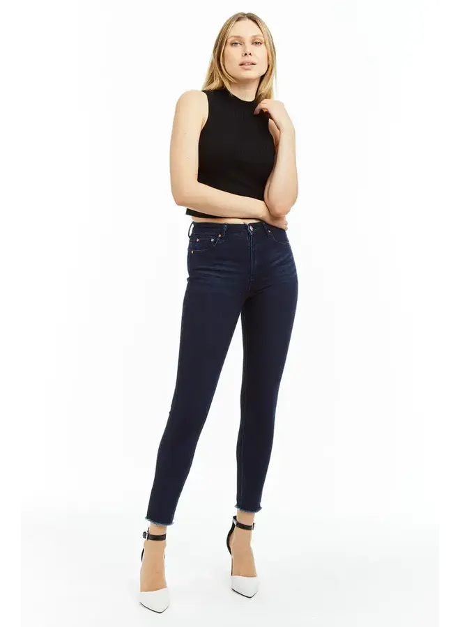 MONA - HIGH RISE SKINNY CROP FRAY