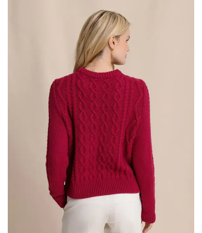 Southern Tide - Womens W LS Connie Cable Knit Sweater