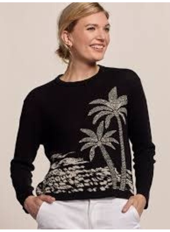 PALM LINED JACQUARD OPAL SWEATER