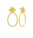 Berry  Clover Teardrop Earrings - Gold