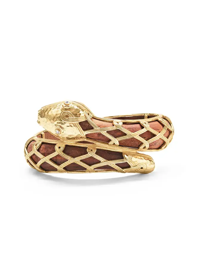 Serpentina Hinged Bangle - Teak