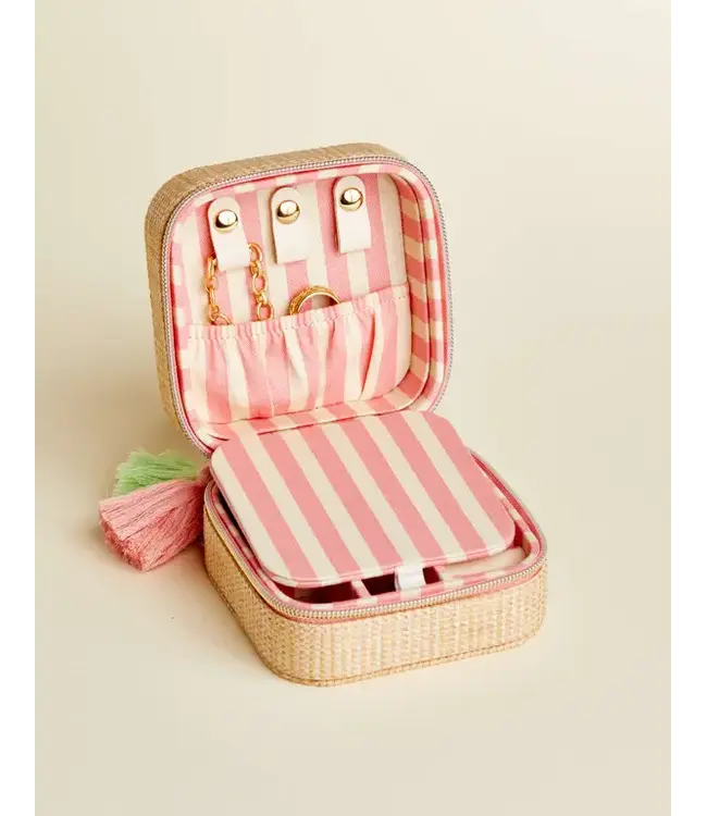 Spartina Boho Jewelry Mirror Travel Case Palm Tree