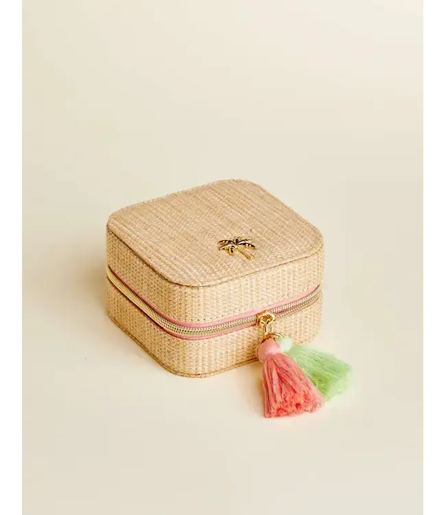 Spartina Boho Jewelry Mirror Travel Case Palm Tree