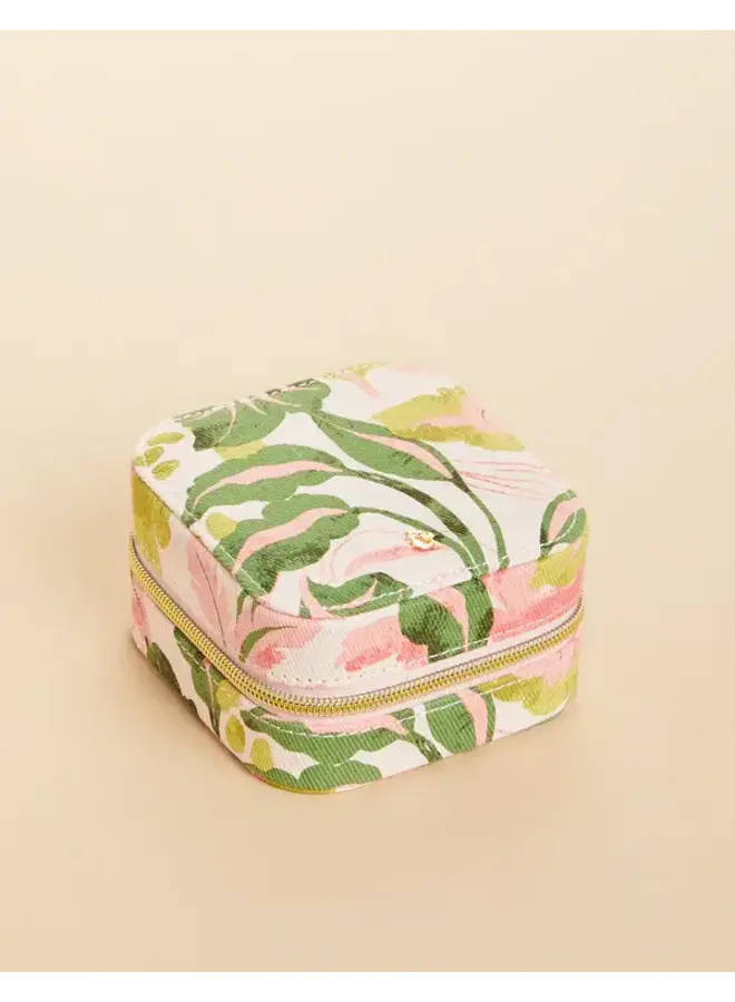 Jewelry Mirror Travel Case Palm Paradise