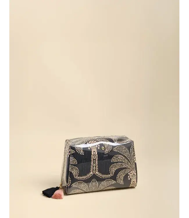 Spartina Large Cosmetic Pouch Bridge Street Palms Black