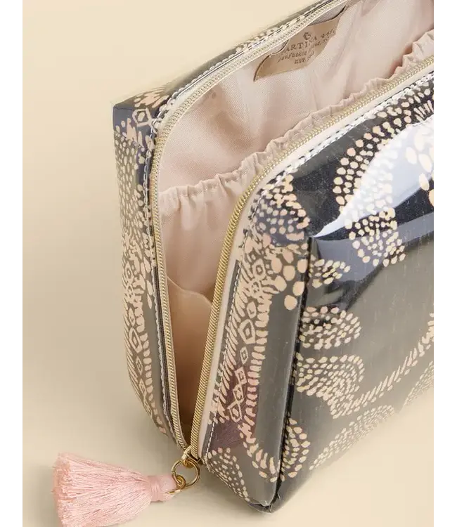 Spartina Large Cosmetic Pouch Bridge Street Palms Black