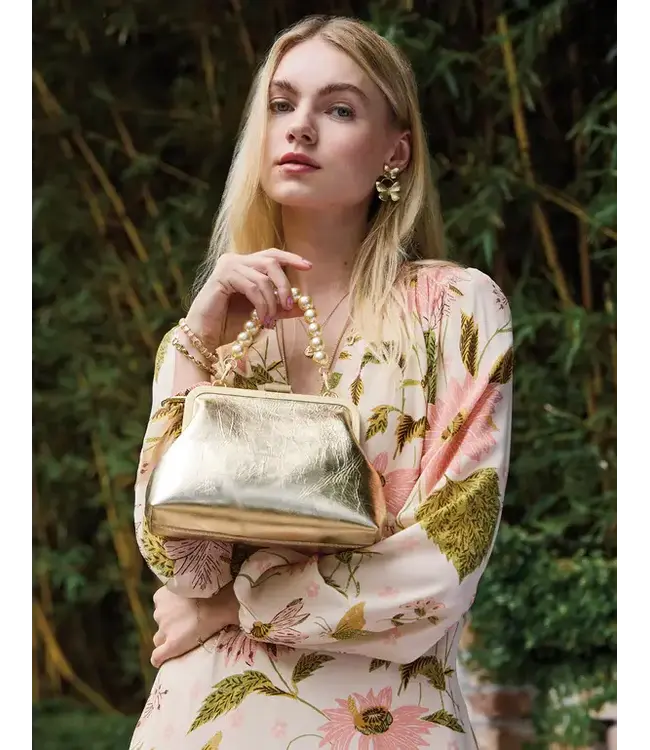 Spartina Cali Clutch Gold Gold Leather