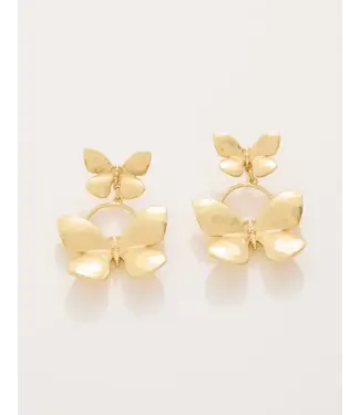 Spartina Butterfly Earrings Gold