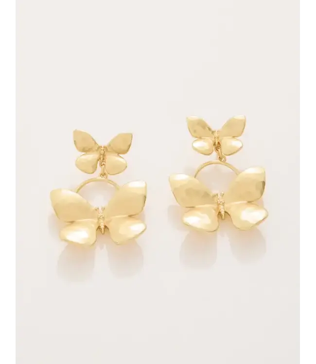 Spartina Butterfly Earrings Gold