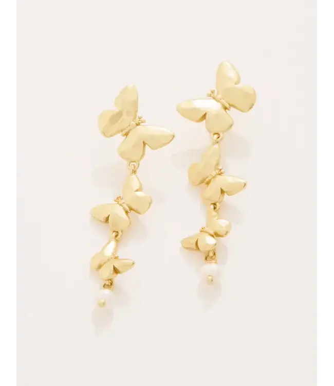 Spartina Butterfly Dangle Earrings Gold