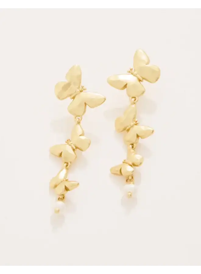 Butterfly Dangle Earrings Gold