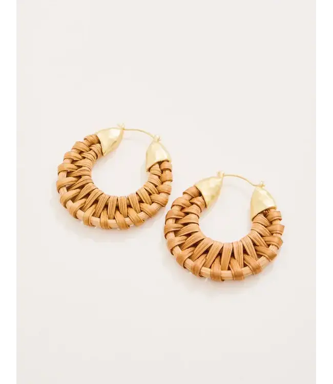Spartina Wicker Hoop Earrings Natural