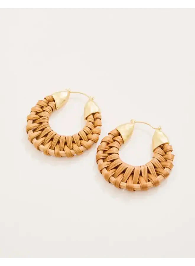 Wicker Hoop Earrings Natural