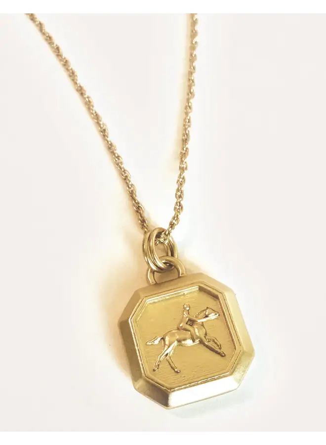 Lucky Horse Necklace 18" Gold