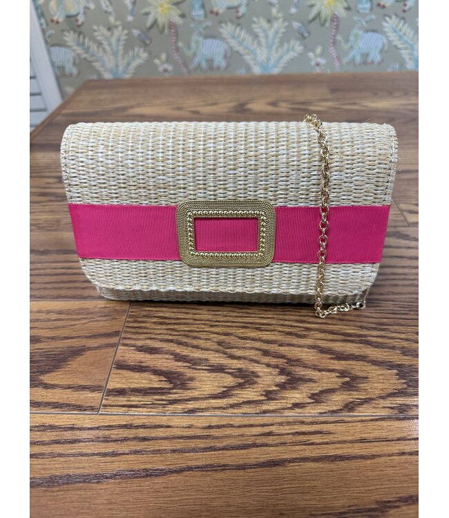 STRAW RUBY WITH RIBBON /GOLD BUCKLE