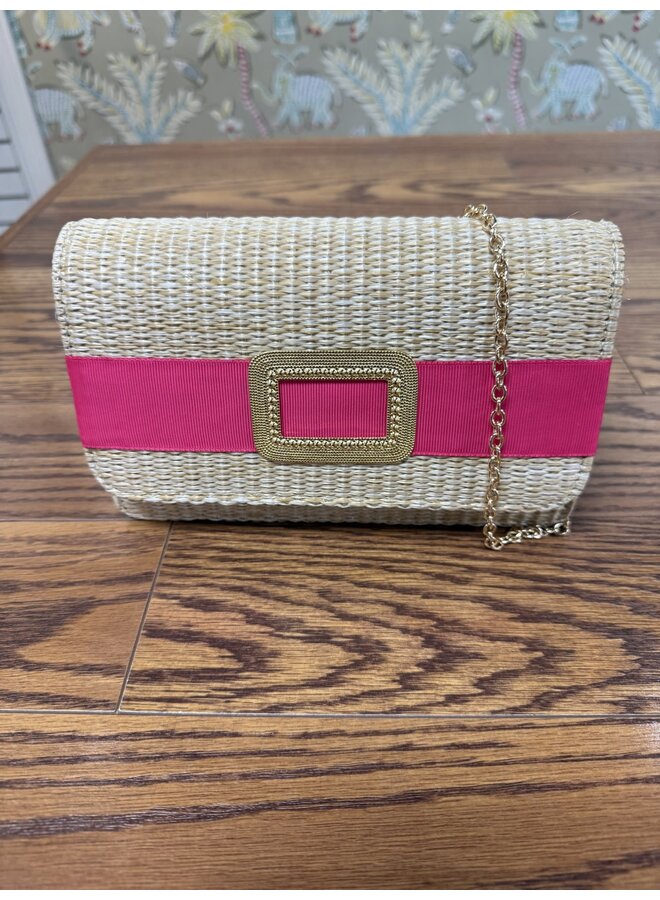 STRAW RUBY WITH RIBBON /GOLD BUCKLE
