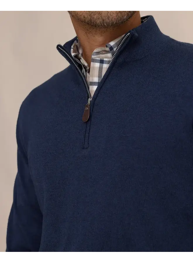 M LS Whitehaven Heather Quarter Zip Sweater