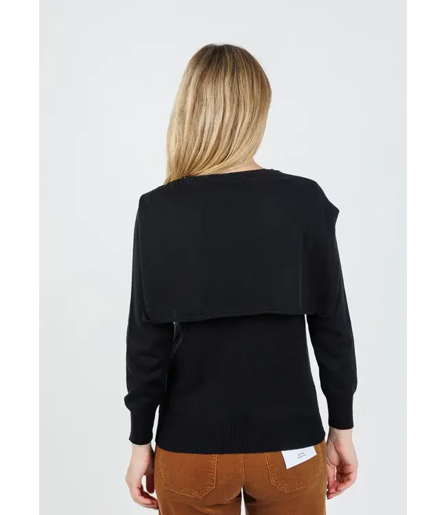 HINSON WU SLOANE 3/4 SLEEVE TIE SHOULDER SWEATER