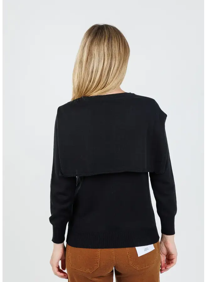 SLOANE 3/4 SLEEVE TIE SHOULDER SWEATER