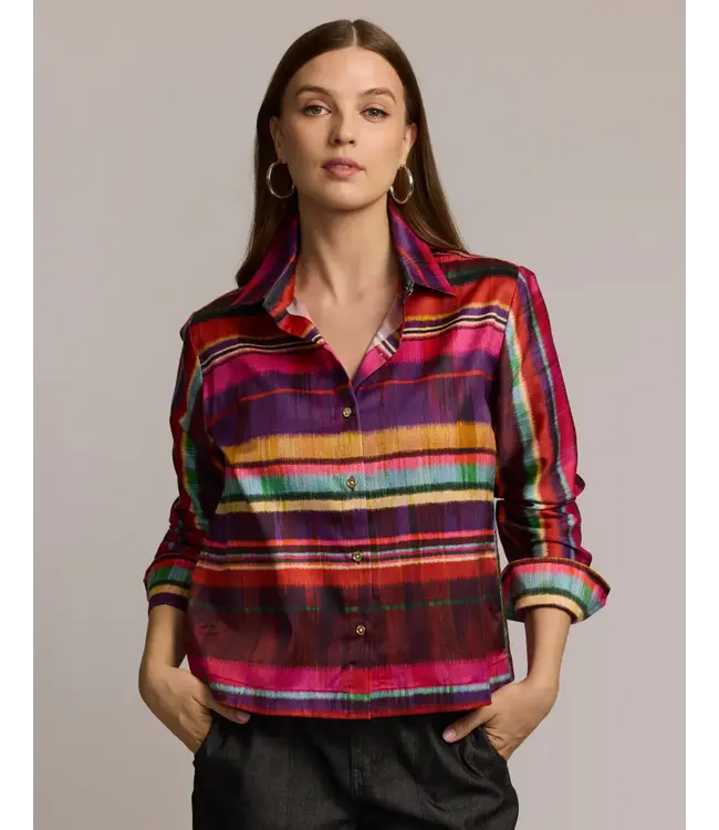 HINSON WU ASTRID LONG SLEEVE TEXTURED STRIPES