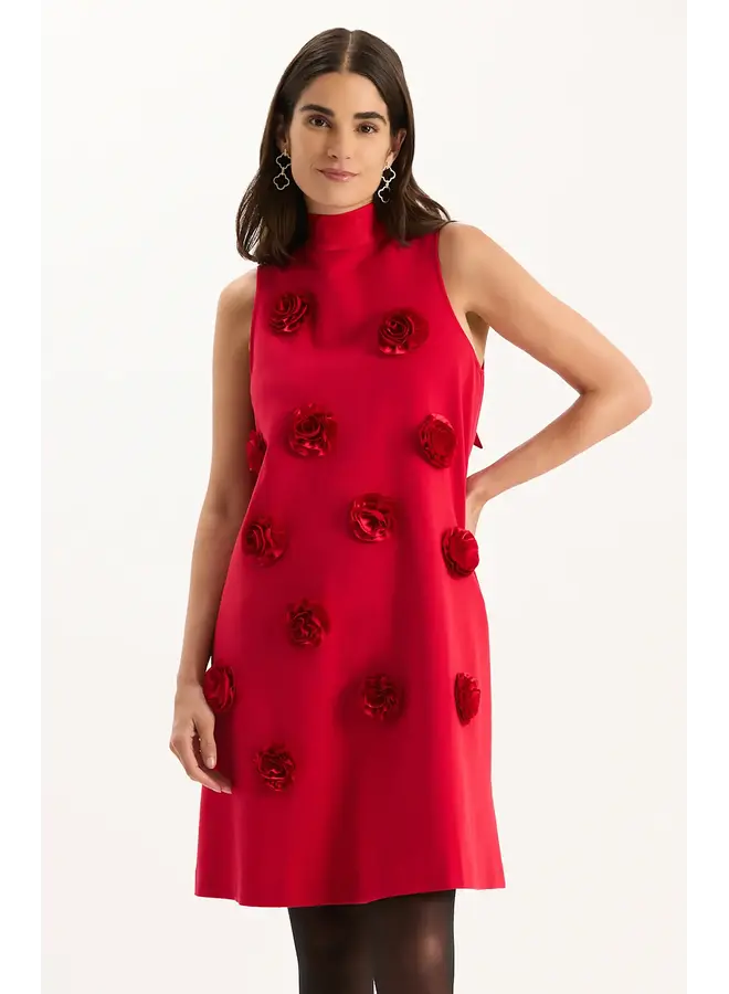 CLEO PONTE DRESS WITH SATIN TRIM