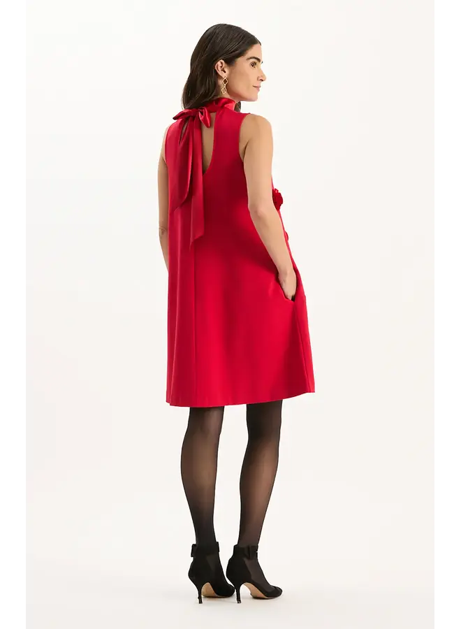 CLEO PONTE DRESS WITH SATIN TRIM