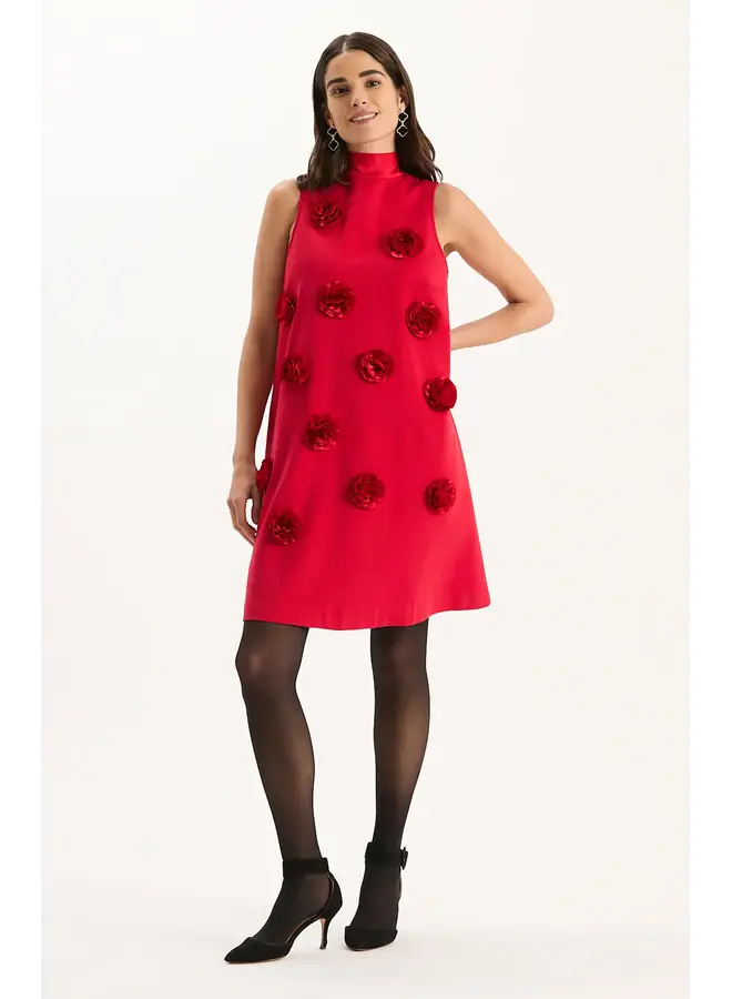 CLEO PONTE DRESS WITH SATIN TRIM