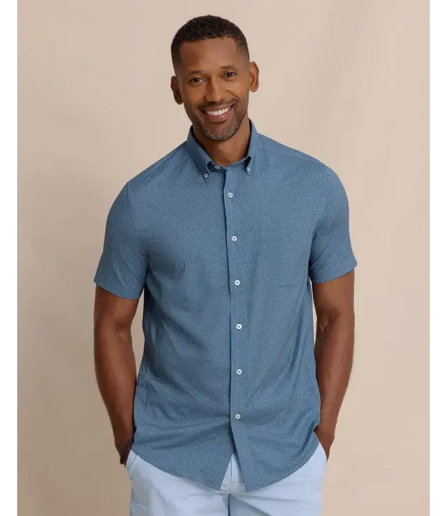 Southern Tide M SS brrr IC Eastport Heather Sportshirt