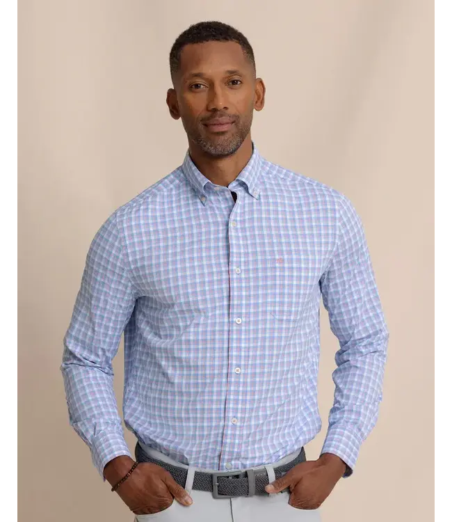 Southern Tide M LS brrr IC Sunset Harbor Sportshirt