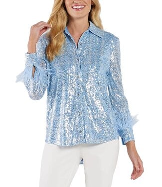 Jude Connally BRANDY BLOUSE SEQUINS W/FEATHERS