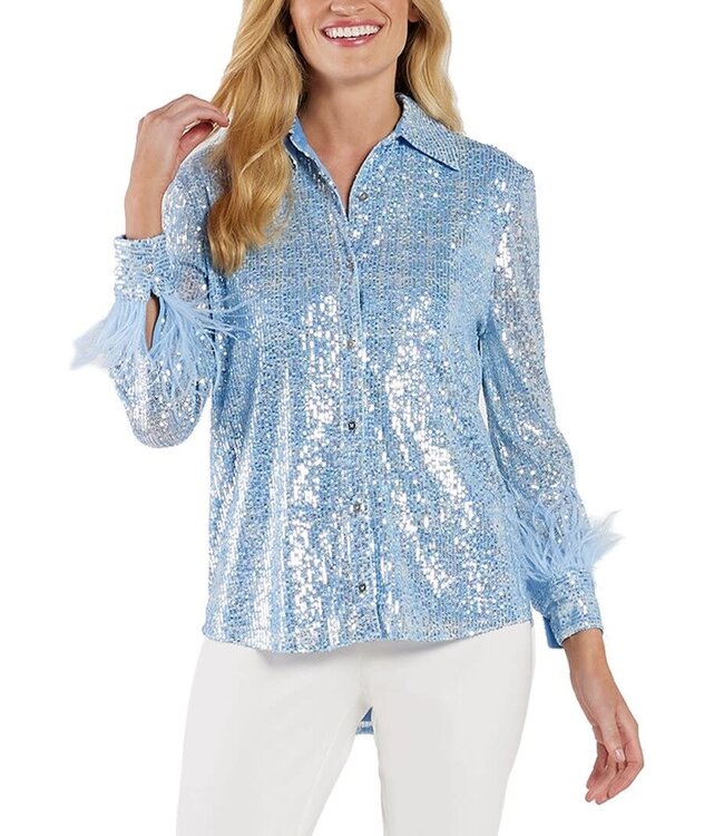 Jude Connally BRANDY BLOUSE SEQUINS W/FEATHERS