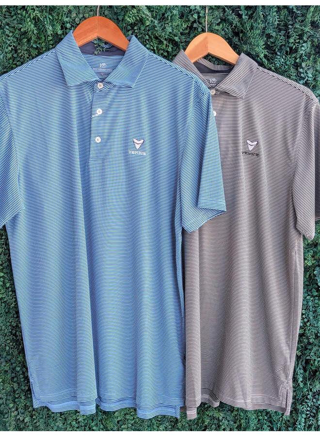 Venice Logo -M SS Brrreeze Meadowbrook Stripe Polo