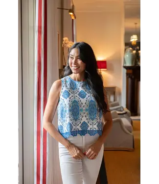 Sail to Sable SLEEVELESS ZIP BACK TOP