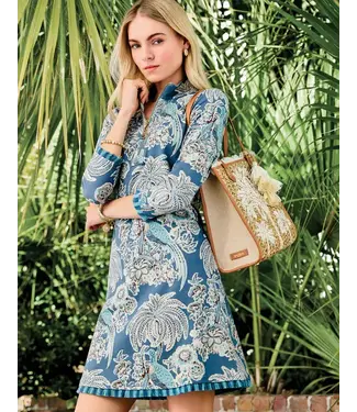 Spartina Nora Fringe Dress St. Augustine Bird Palm