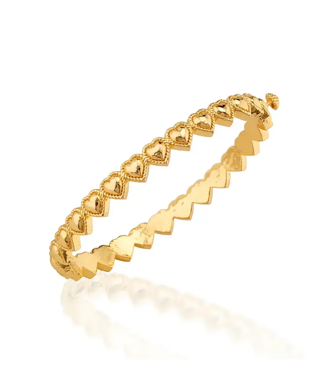 Love Petite Hinged Bangle - Gold