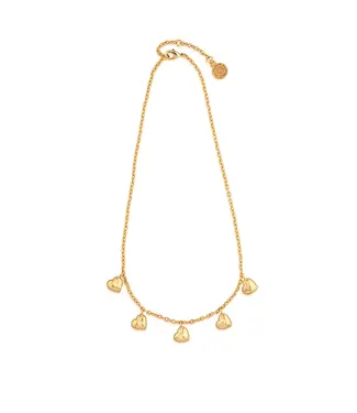 CAPUCINE DE WULF Heart Multi-Station Necklace, 16"+2" - Gold