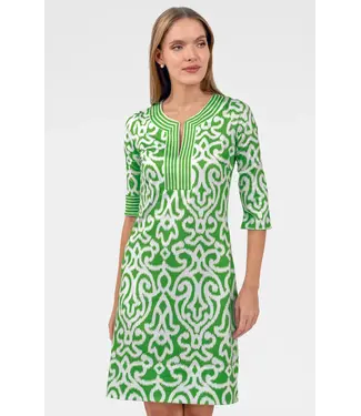 Gretchen Scott Split Neck Dress- Arabesque