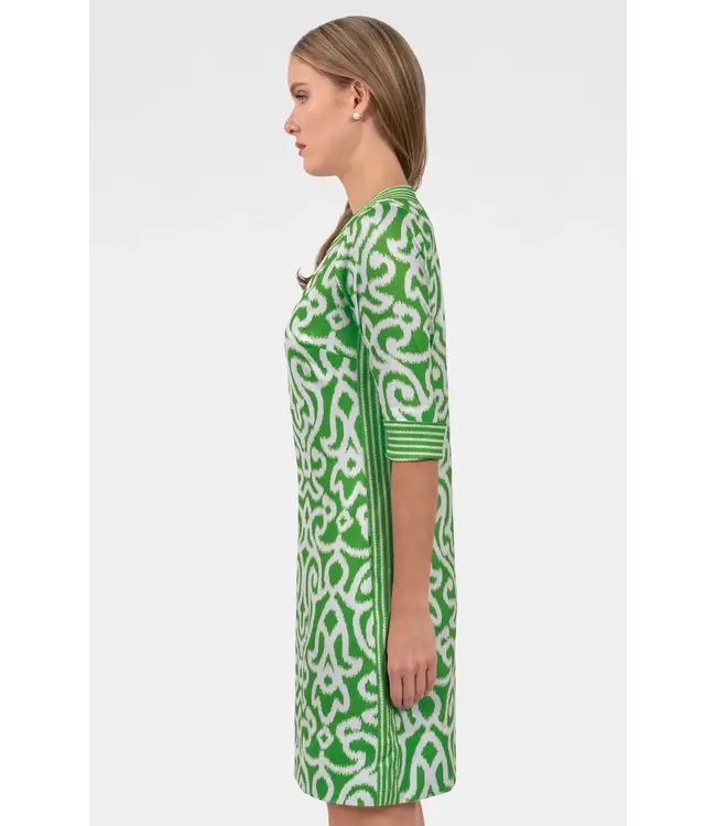 Split Neck Dress- Arabesque