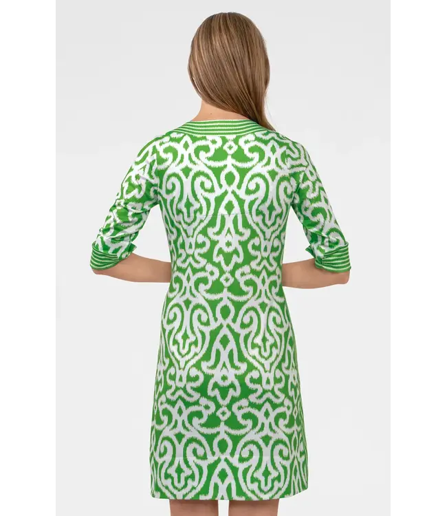 Split Neck Dress- Arabesque