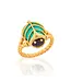 Scarab Petite Ring - Amethyst/Turquoise, Size 7