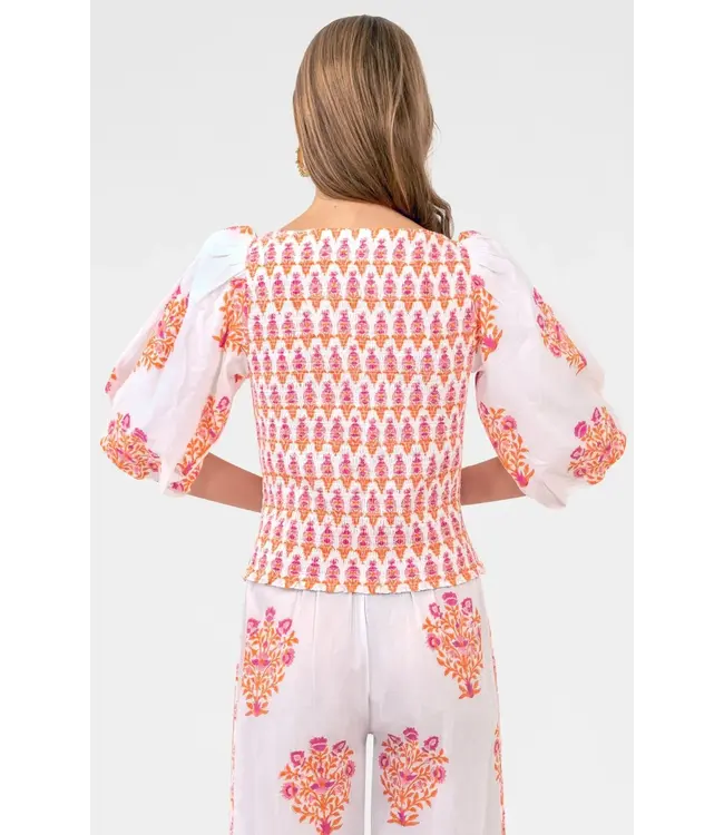 CRINKLE DIMPLE FLORA TOP