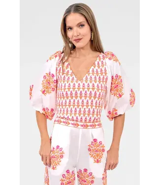 Gretchen Scott CRINKLE DIMPLE FLORA TOP